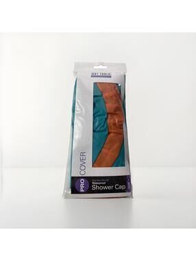 Shower Caps Waterproof 2 Pack Orange Blue Travel Hair Cover One Size